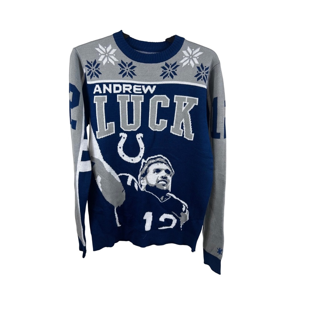 NFL Andrew Luck Indianapolis Colts Sweater Men's Size‎ Small Graphic Knit